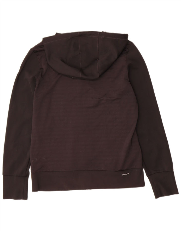 ADIDAS Womens Climacool Zip Hoodie Sweater UK 14 Medium Black Polyester