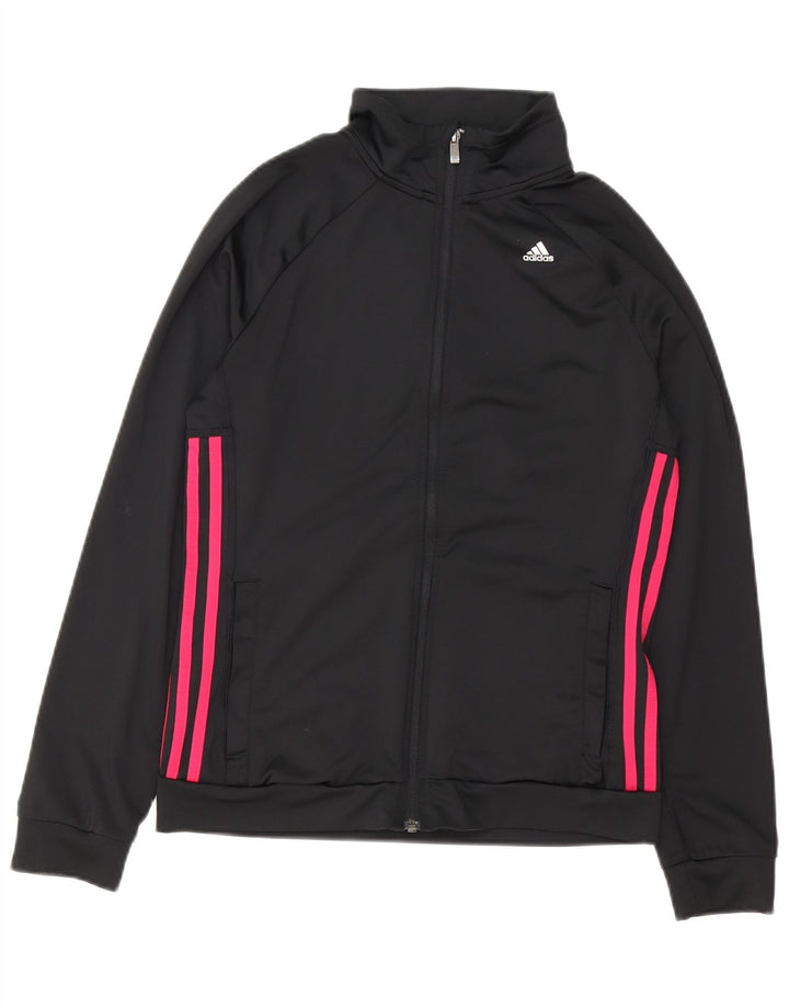 Adidas Womens Climalite Oversized træningsdragt topjakke UK 8/10 Small Black