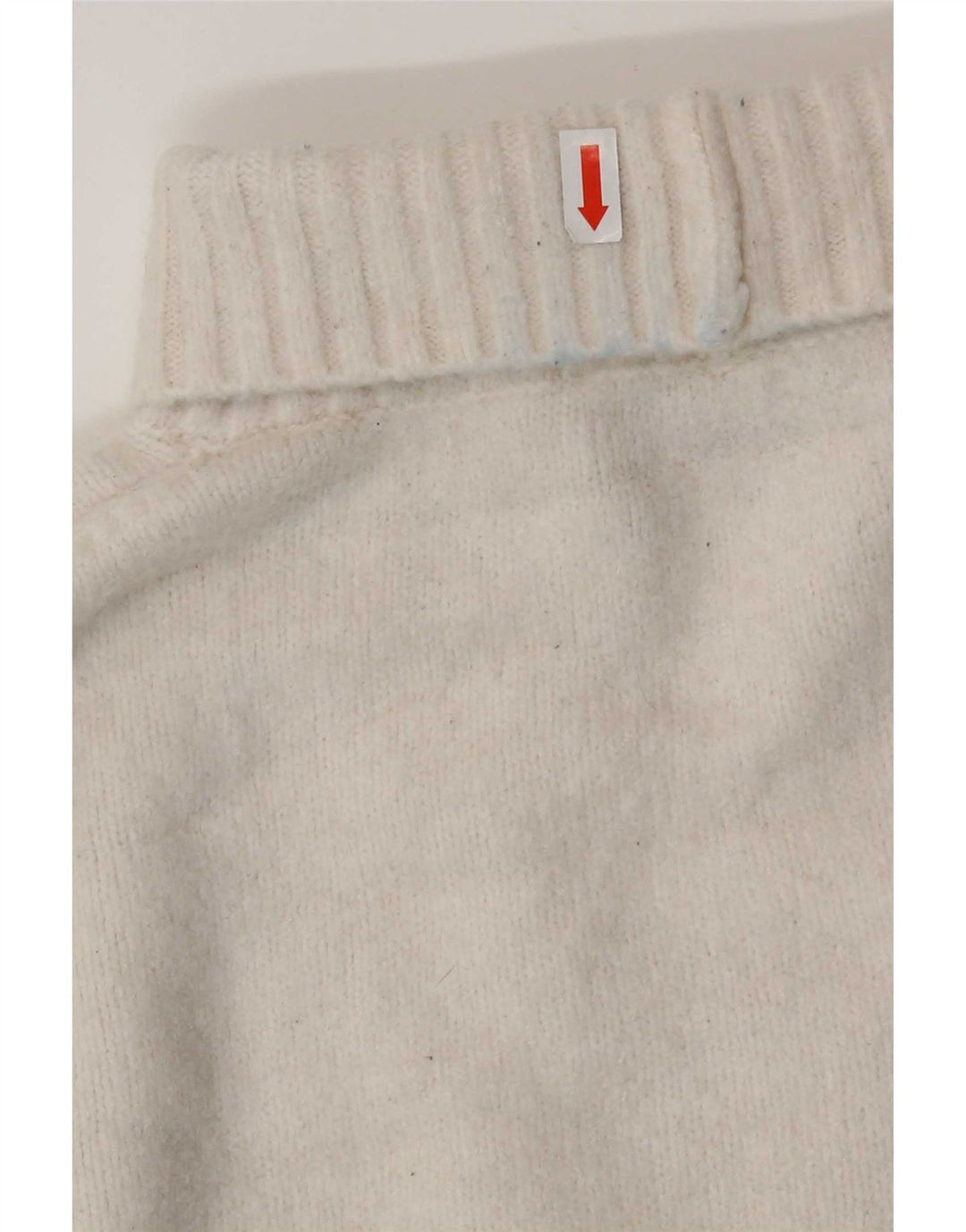 Zara Dame Oversized Roll Neck Jumper Sweater UK 10 Small White Acryl