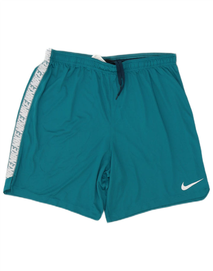 Nike Herre Dri Fit grafiske sportsshorts 2XL blå polyester