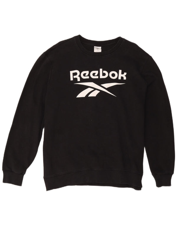 Reebok Herre Grafisk Sweatshirt Jumper XL Sort Bomuld