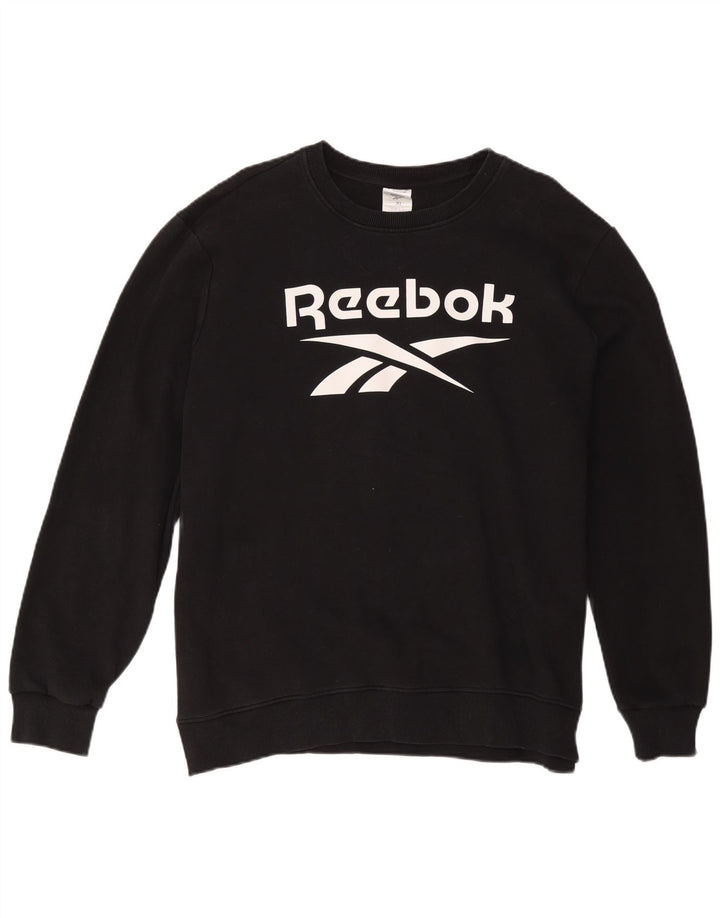 Reebok Herre Grafisk Sweatshirt Jumper XL Sort Bomuld