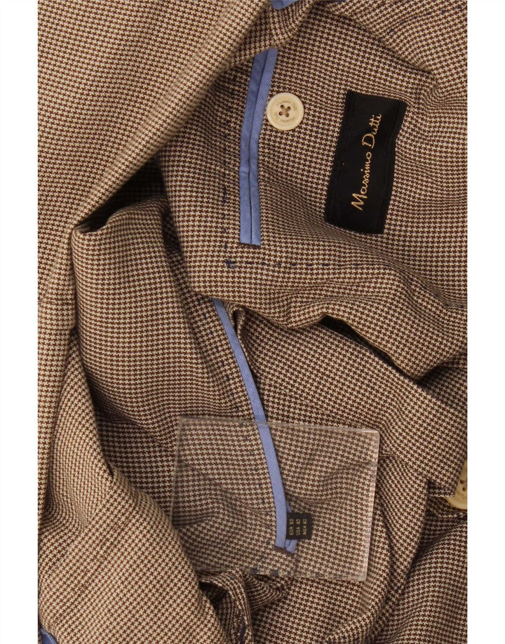 Massimo Dutti Herre 2-knaps blazerjakke EU 50 Medium Brown Houndstooth