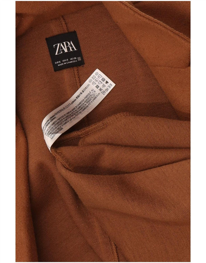 Zara Dame Overfrakke UK 10 Small Beige Polyester