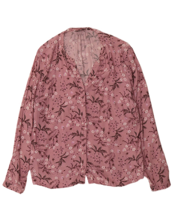 Laura Ashley Dameskjortebluse UK 18 XL Pink Floral Viscose