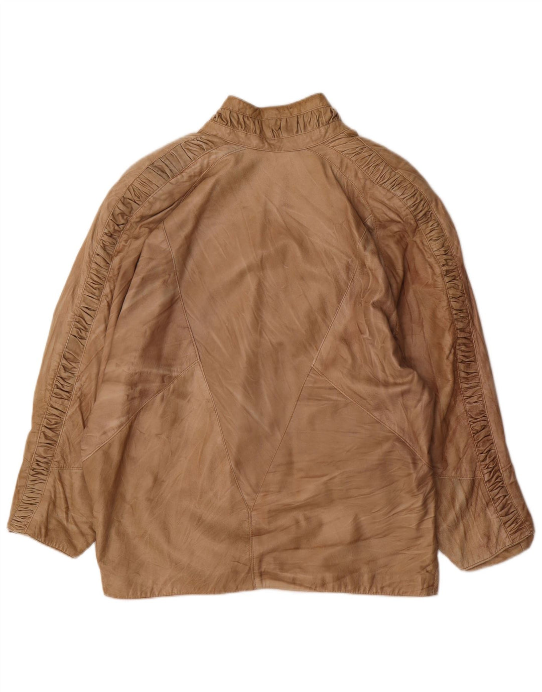 Vintage oversize læderjakke til kvinder UK 18 XL Beige