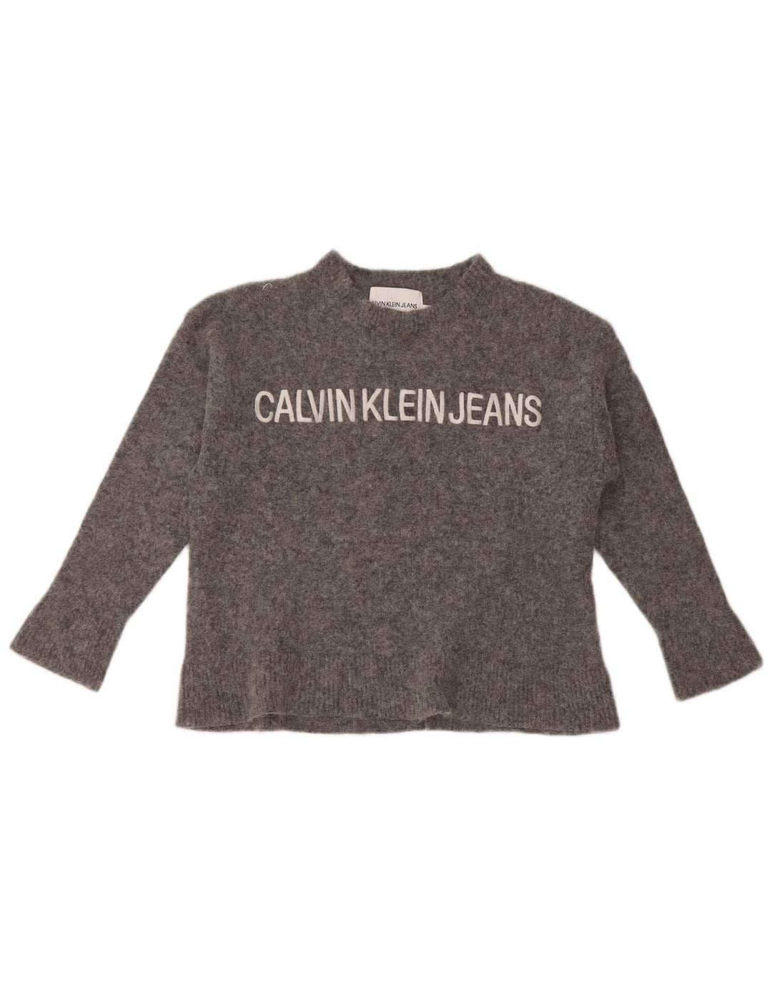 Calvin Klein piger rund hals sweater 9-10 år stor grå polyamid