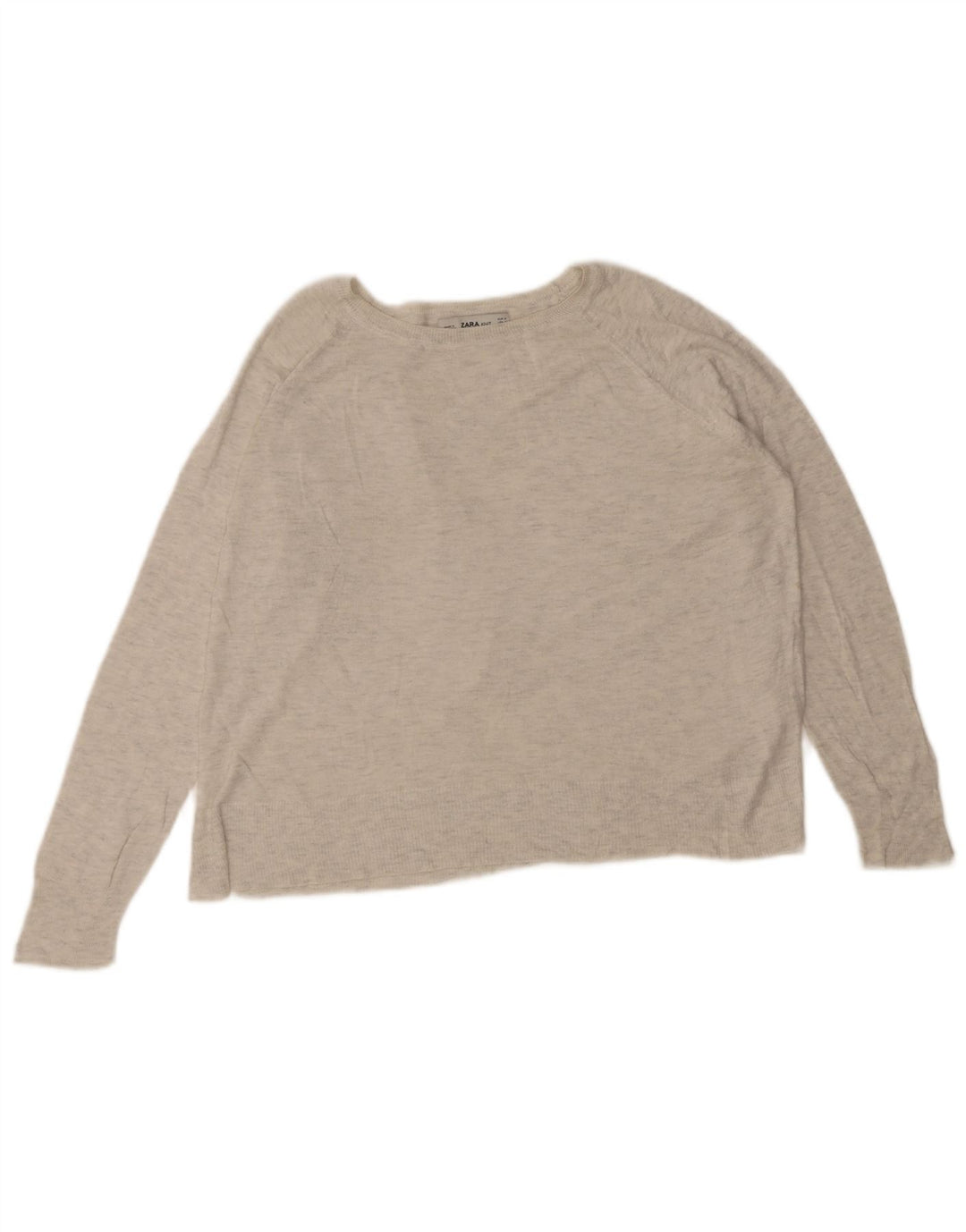 Zara Dame Boat Neck Jumper Sweater UK 14 Medium Grey