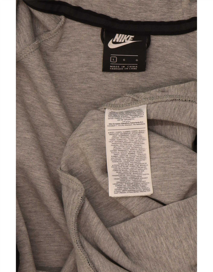 Nike hættetrøje med lynlås til mænd Stor grå flækket bomuld