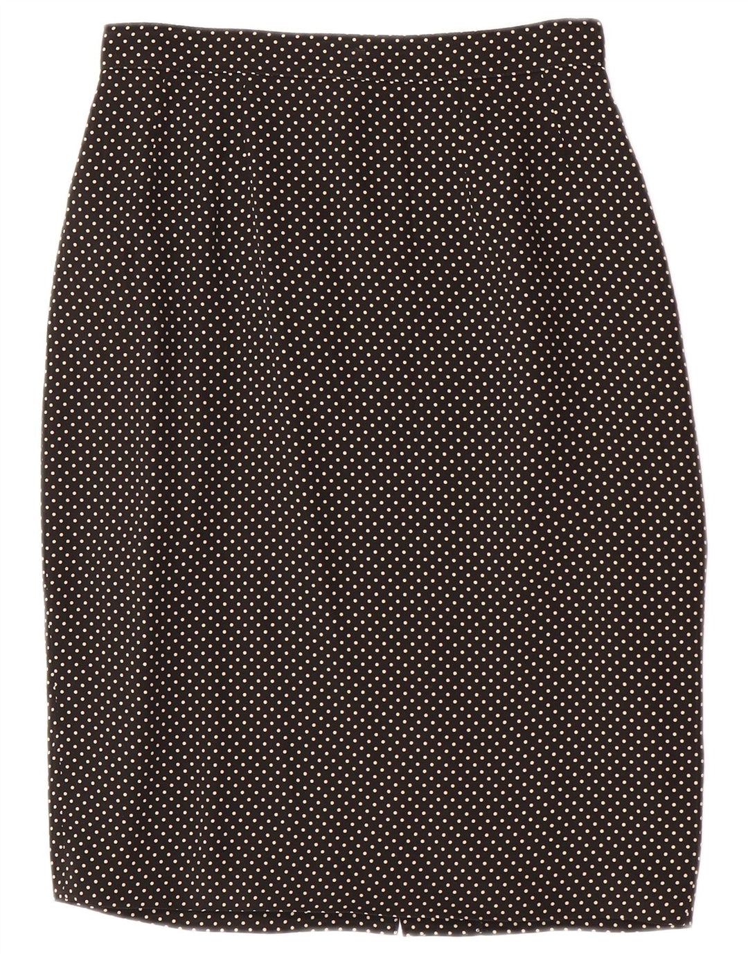 Vintage kvinders blyantnederdel IT 44 Medium W28 Sort plettet acetat