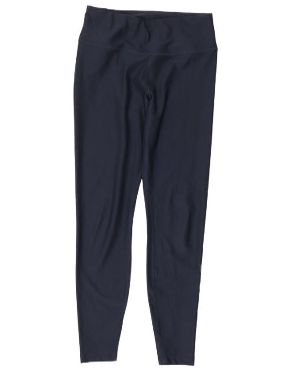 Nike Dame Dri Fit Grafiske Leggings UK 8 Small Navy Blue