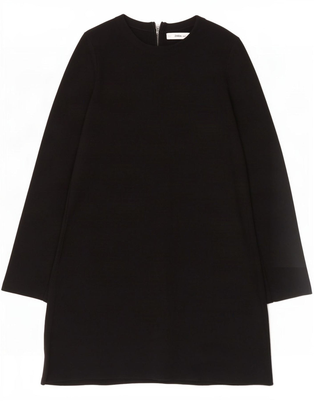 Zara Dame Langærmet Shift Dress UK 14 Medium Black Viscose
