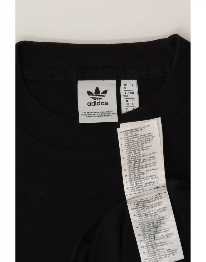 Adidas Dame Grafisk Vest Top UK 12 Medium Sort Bomuld