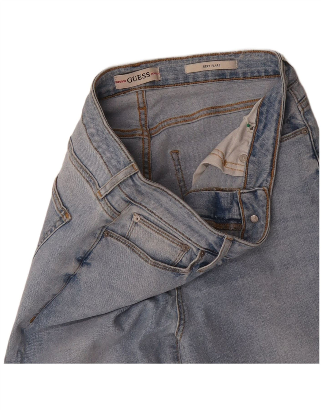 GUESS Kvinder Sexy Flared Jeans W30 L31 Blå
