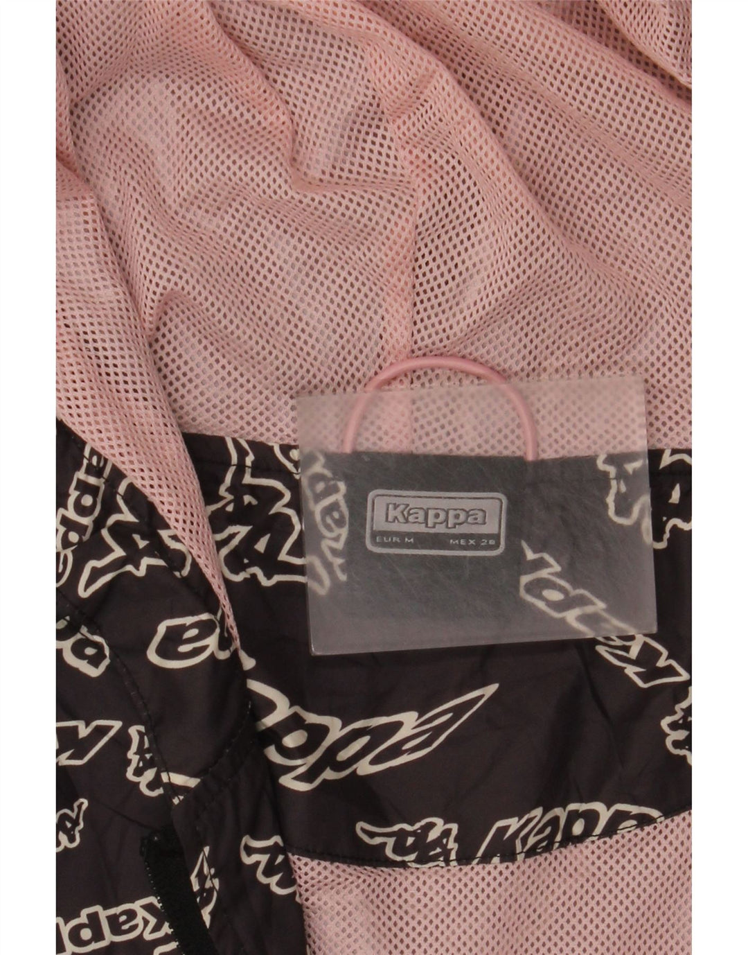 Kappa Dame Oversized grafisk hætte regnfrakke UK 14 Medium Black