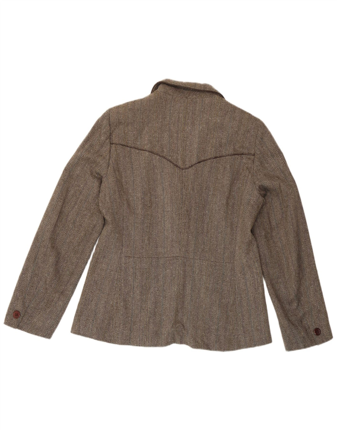 Marella Dame 3 Button Blazer Jacket UK 16 Stor brun sildebensviscose