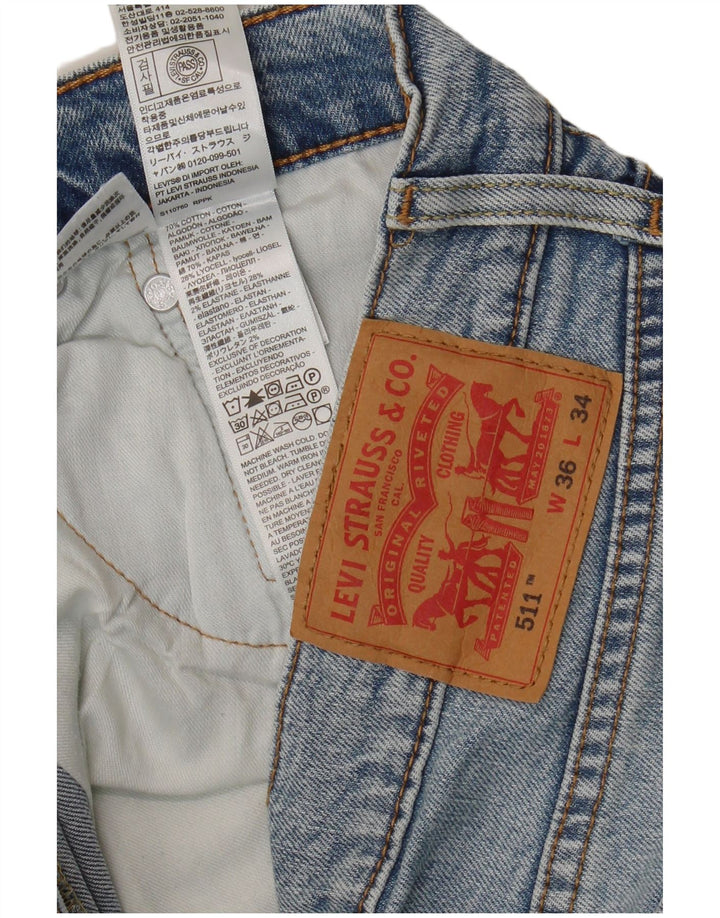Levi's Herre 511 Slim Jeans W36 L34 Blå Bomuld
