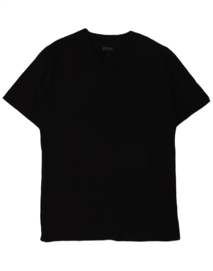 Hugo Boss Herre T-Shirt Top Medium Sort Bomuld