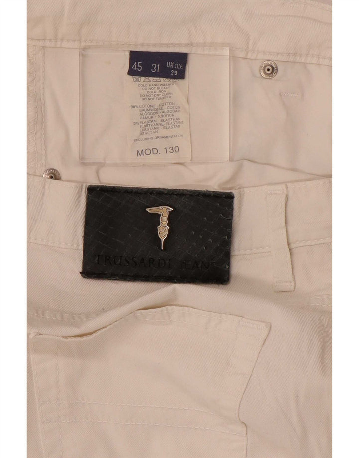 Trussardi Lige Capri-bukser til kvinder W29 L20 Hvid bomuld