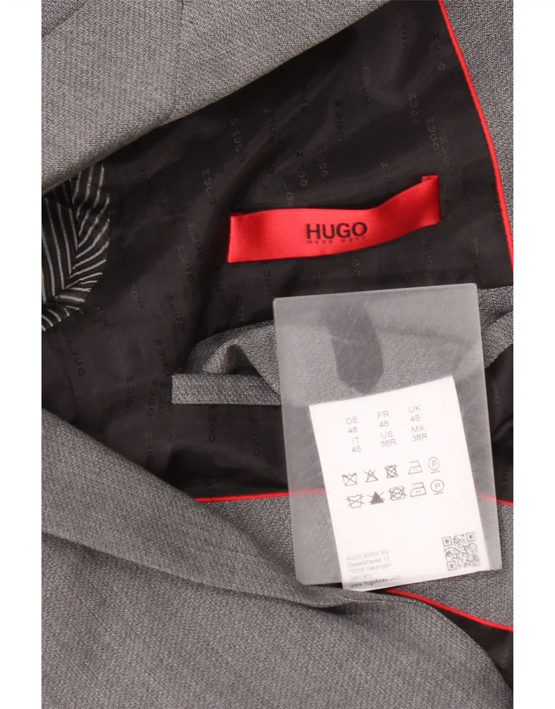 Hugo Boss Herre 2-knaps blazerjakke EU 48 Medium Grey Virgin Wool