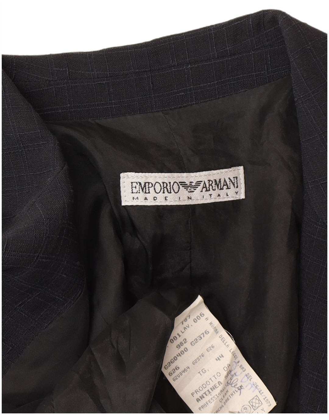 Emporio Armani Dame 1 Knap Blazer Jakke IT 44 Medium Navy Blue Check