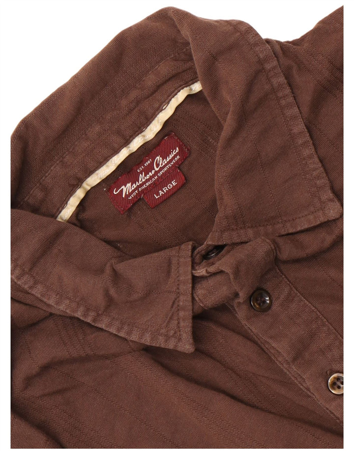 Marlboro Classics Polo Shirt til mænd Stor brun stribet