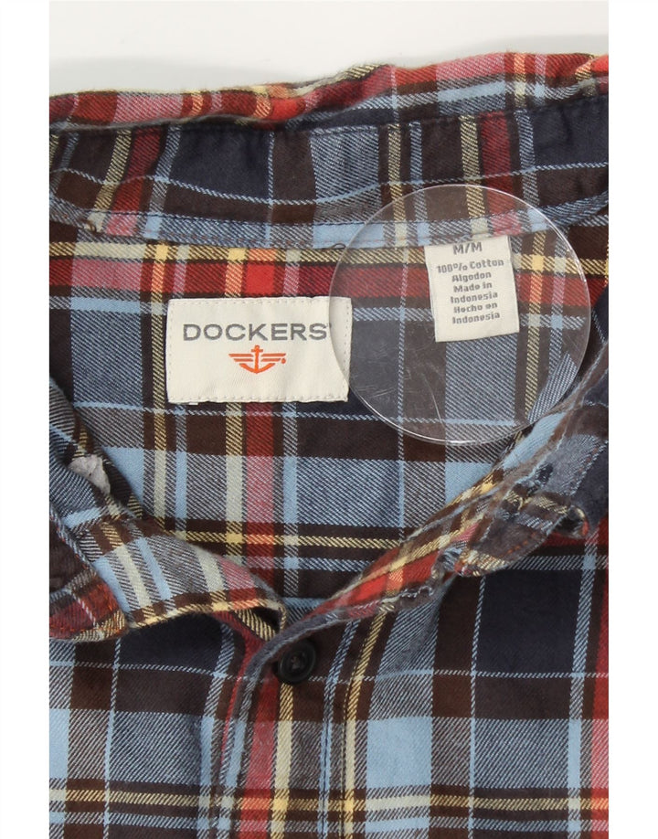 DOCKERS Mens Flannel Shirt Medium Blue Check Cotton Vintage Dockers and Second-Hand Dockers from Messina Hembry 