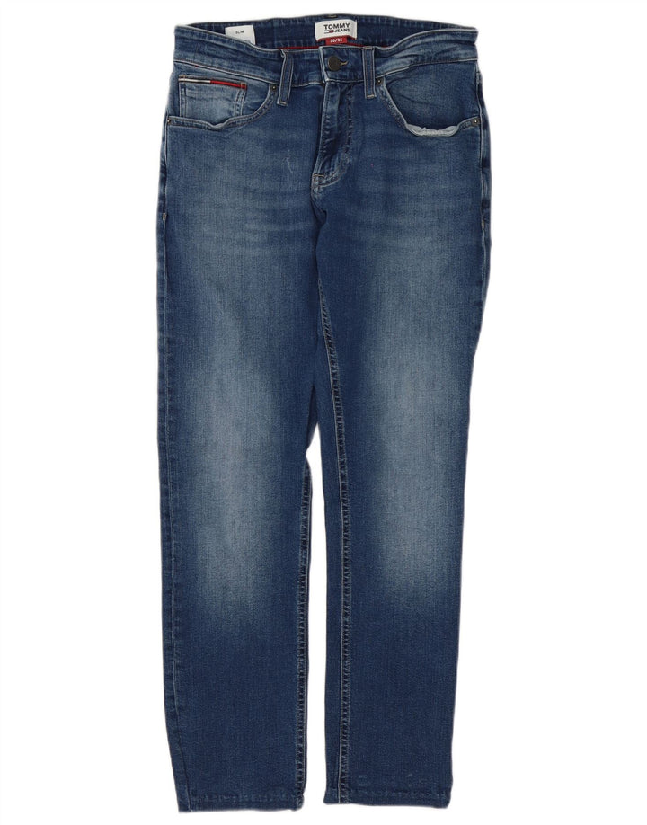 Tommy Hilfiger Herre Slim Jeans W30 L28 Blå Bomuld