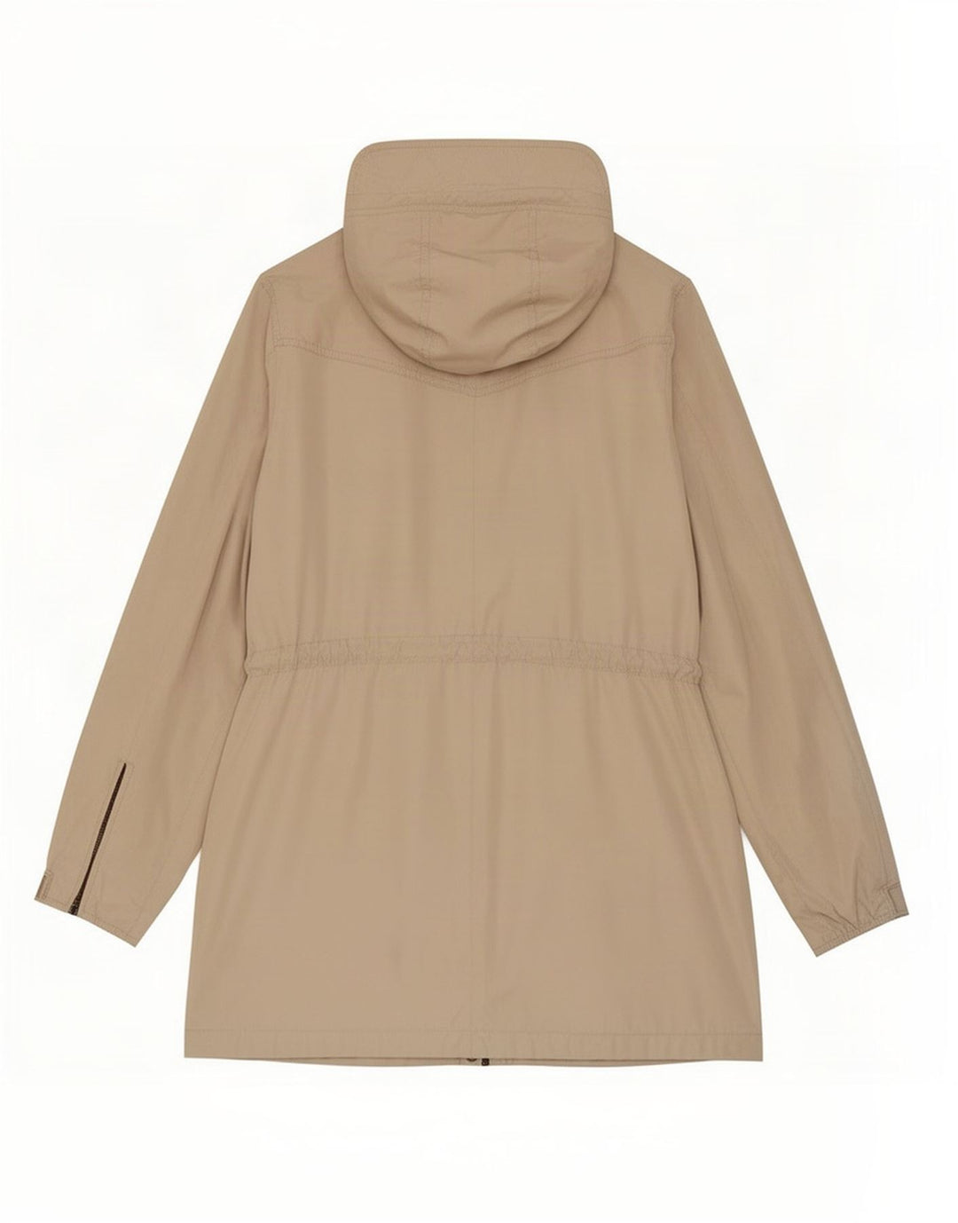 Zara Dame Hooded Utility Jacket UK 16 Large Beige Polyester