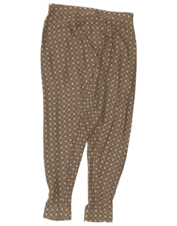 Zara Womens Joggers Pegged Cropped Trousers Small W26 L23 Beige Floral
