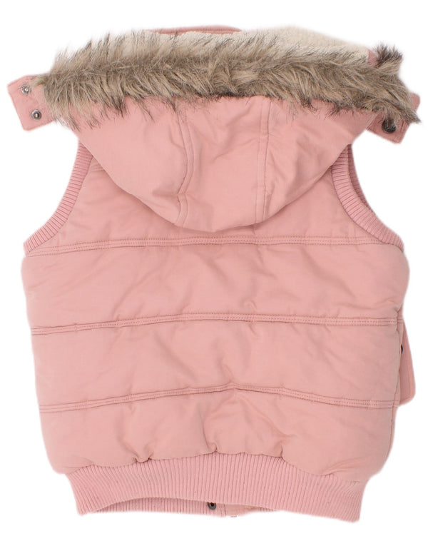 Fat Face Piger Hætte Polstret Gilet 8-9 år Pink Polyester