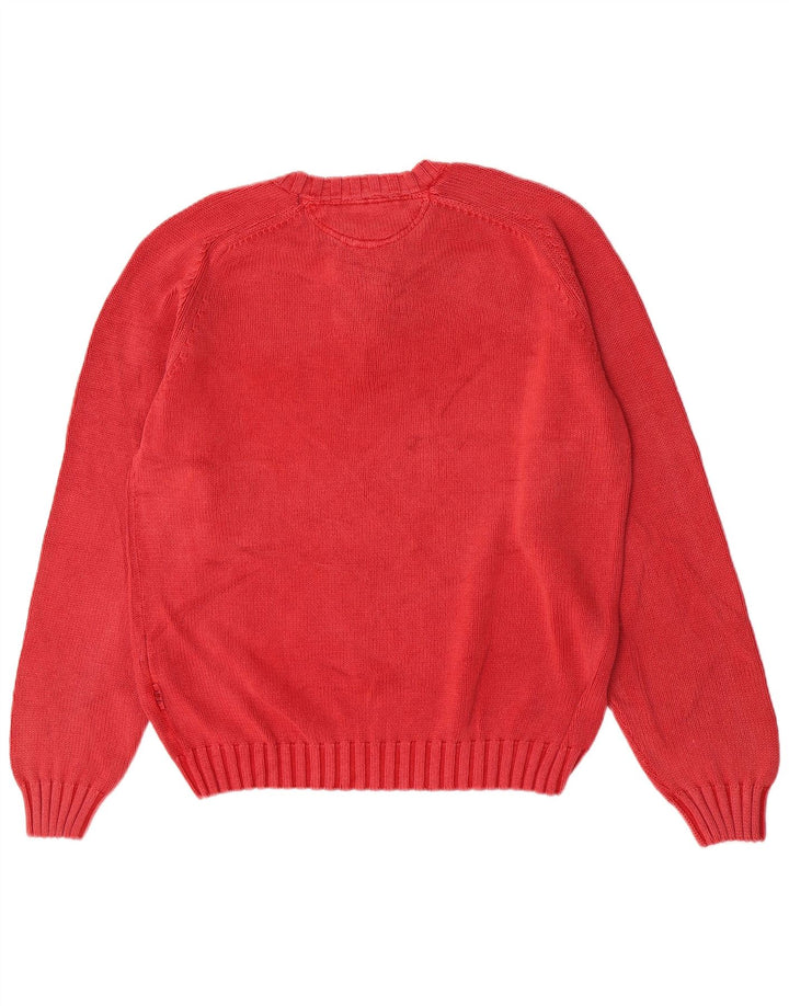 Crew Herre Neck Jumper Sweater Stor Rød Bomuld