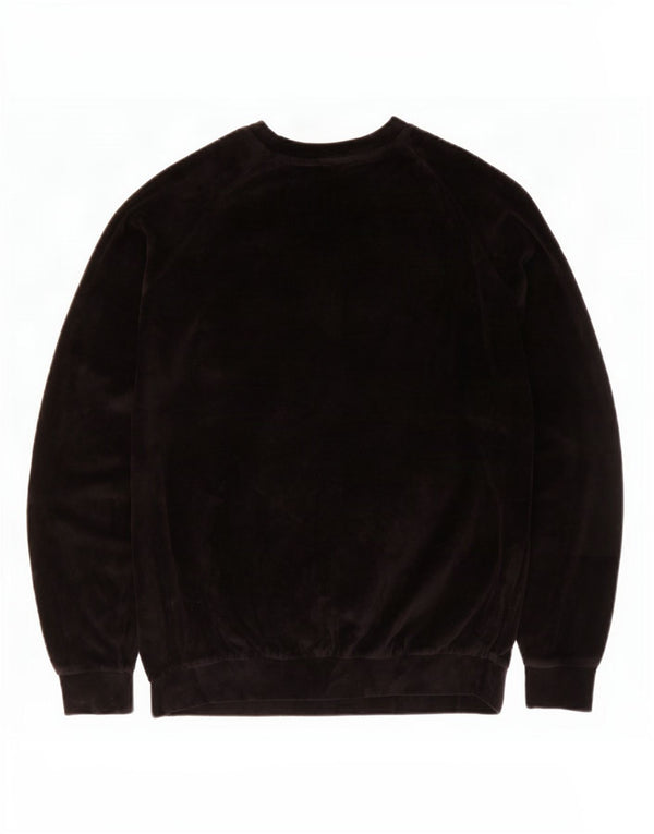 Puma Graphic Velour Sweatshirt Jumper UK 12 Medium Sort Bomuld
