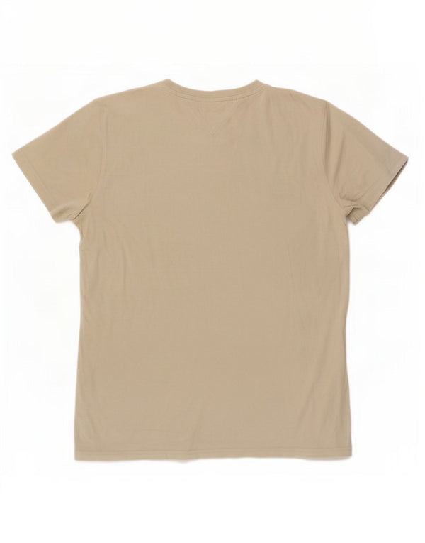 Tommy Hilfiger Herre T-Shirt Top XL Beige Bomuld