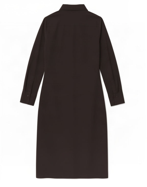 Zara Dame Langærmet Skjortekjole UK 10 Small Black Polyester