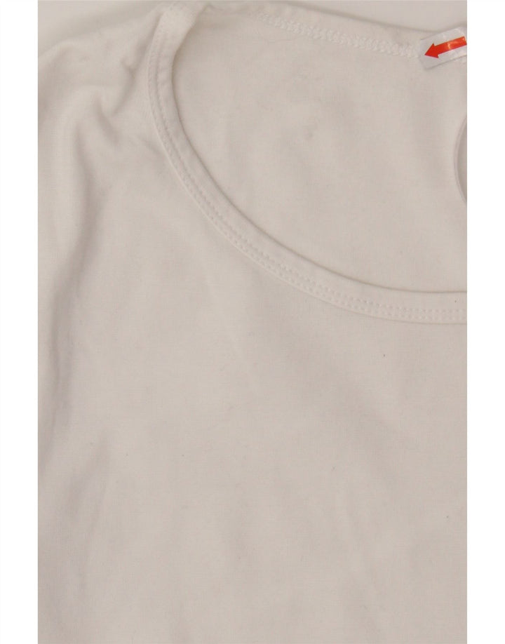 LEVI'S Womens T-Shirt Top UK 12 Medium White Cotton
