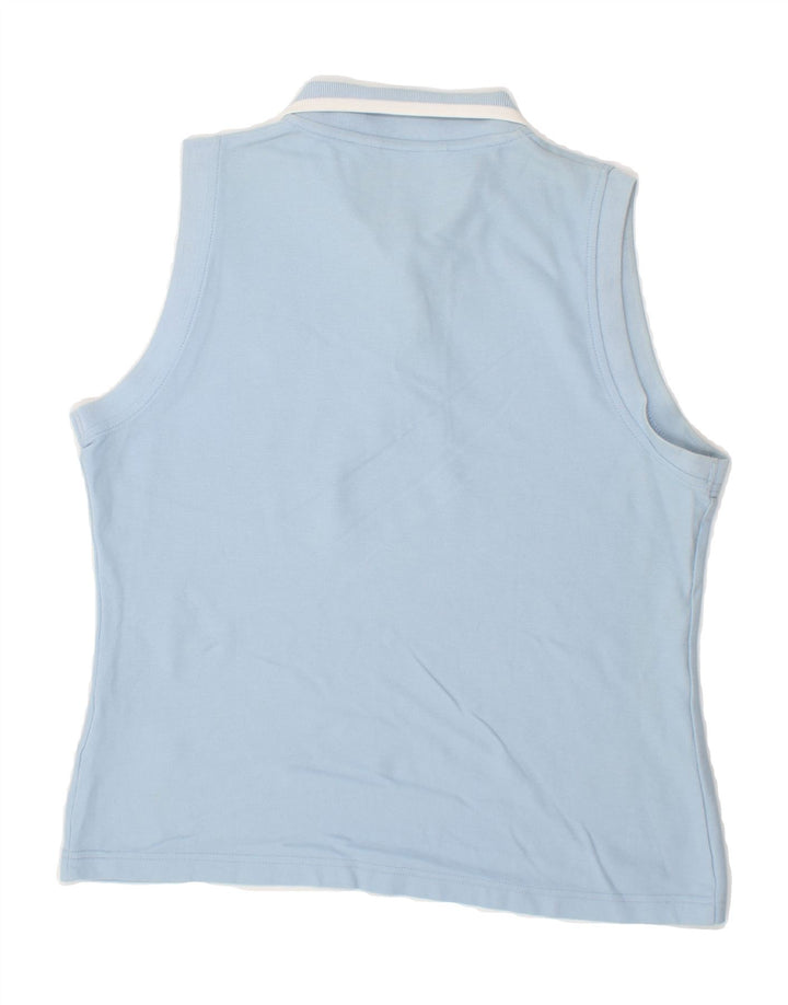KAPPA Womens Sleeveless Polo Shirt IT 44 Medium Blue Cotton Vintage Kappa and Second-Hand Kappa from Messina Hembry 