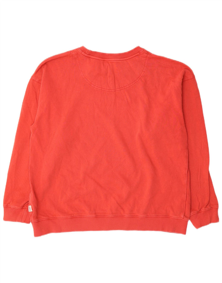 Fat Face Dame Oversized Sweatshirt Jumper UK 14 Stor Rød Bomuld