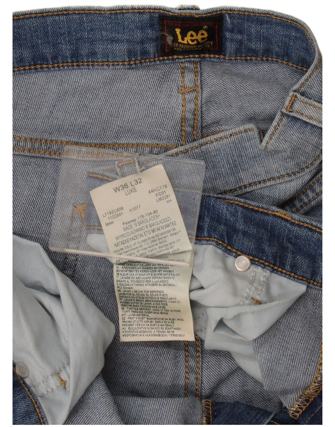 Lee Herre Luke Slim Jeans W36 L32 Blå Bomuld
