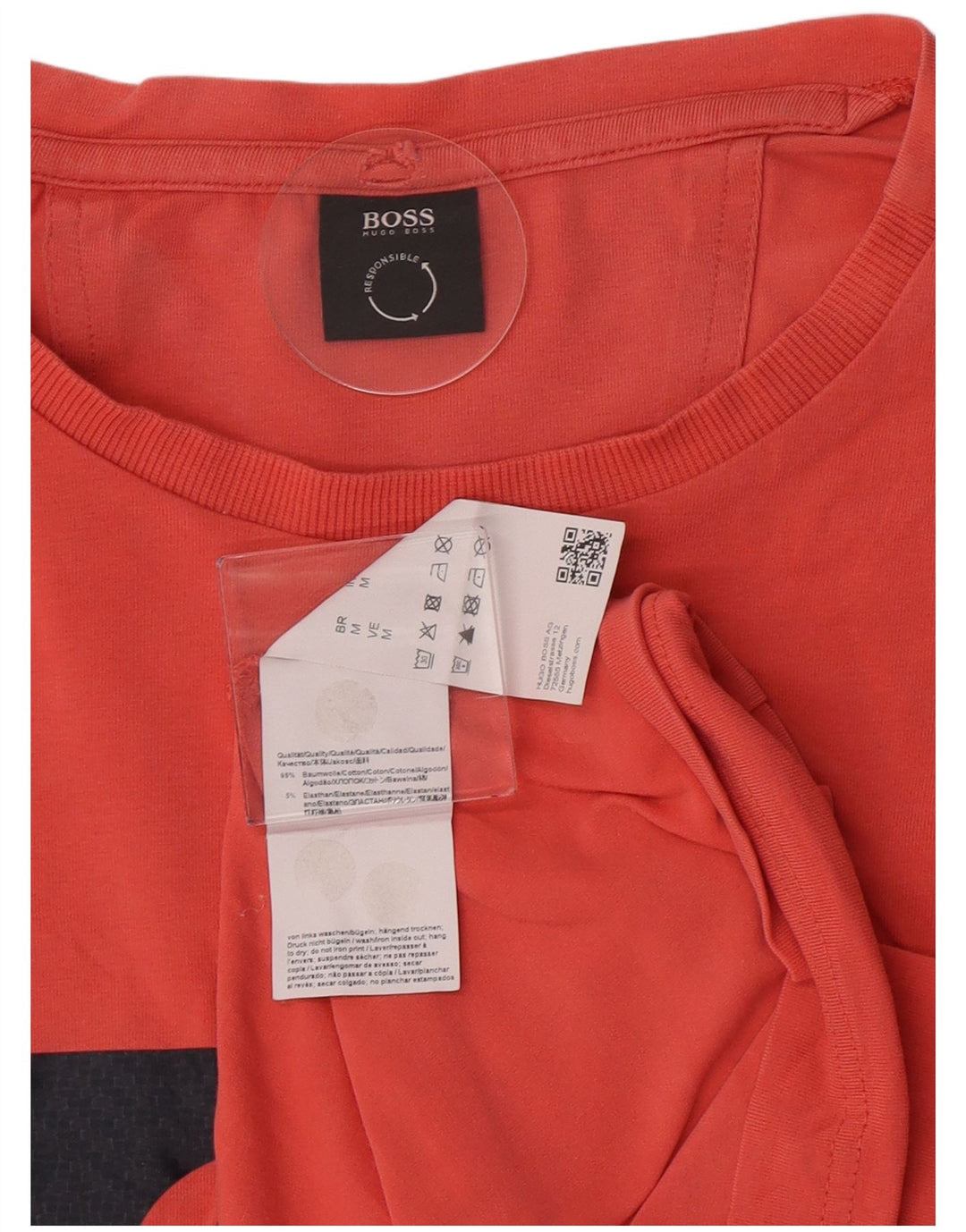 Hugo Boss Herre grafisk T-shirt Top Medium Pink Bomuld