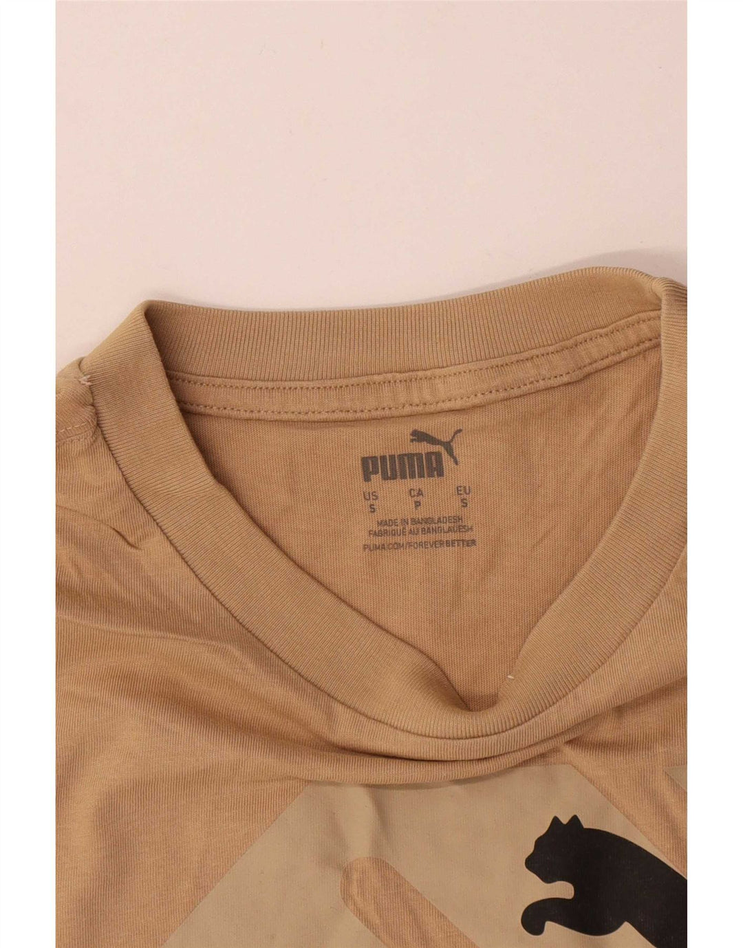 Puma Herre Grafisk T-Shirt Top Lille Beige Bomuld