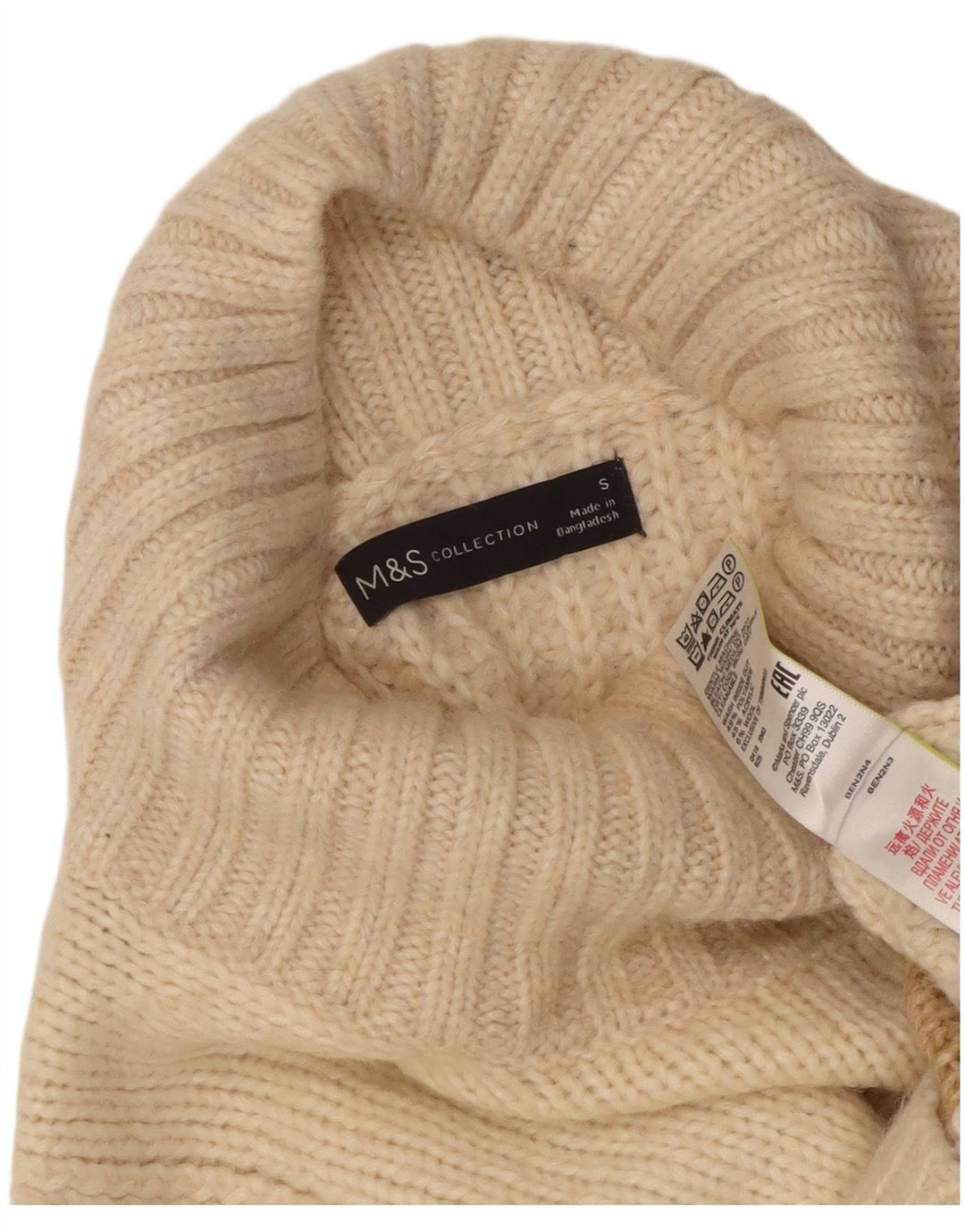 Marks & Spencer Dame Turtle Neck Jumper Sweater UK 10 Small Off White