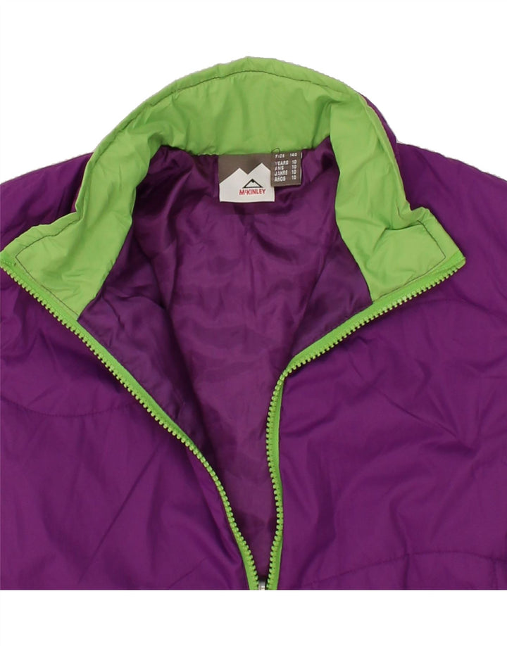 MC KINLEY Girls Rain Jacket 9-10 Years Purple Polyester Vintage MC Kinley and Second-Hand MC Kinley from Messina Hembry 