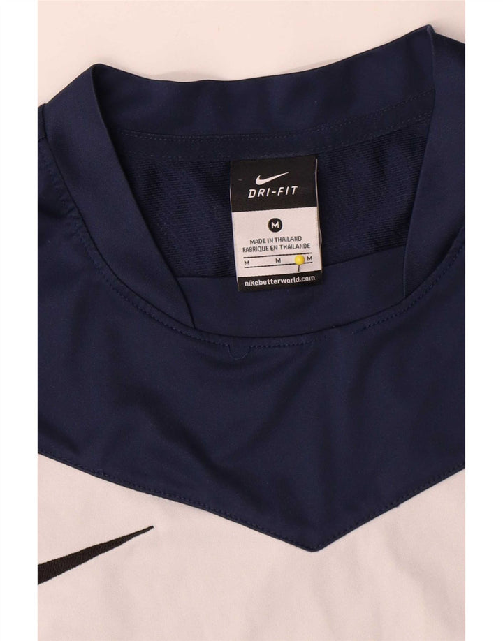 Nike Herre Dri Fit T-shirt Top Medium Marineblå Colourblock Polyester