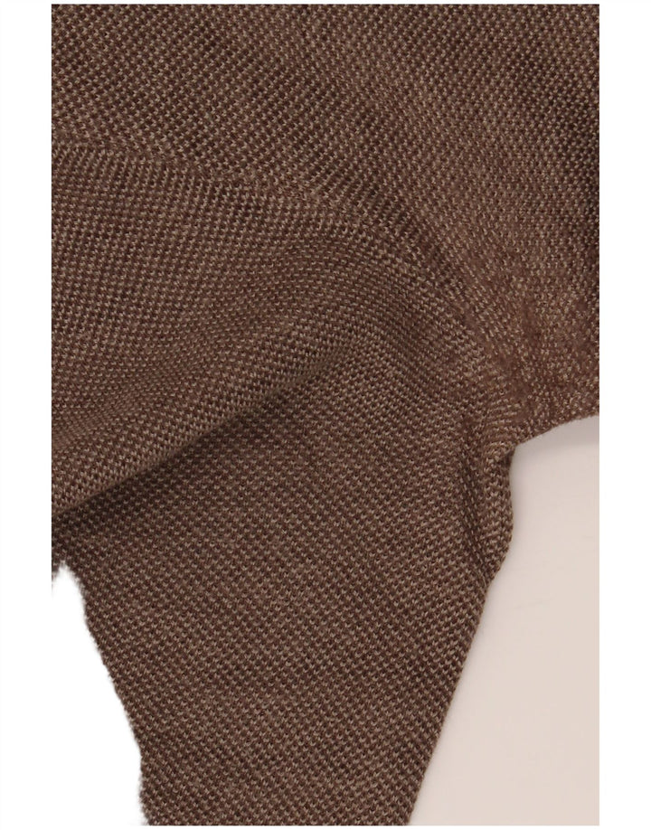 NAVIGARE Dame V-hals sweater UK 16 Stor brun uld