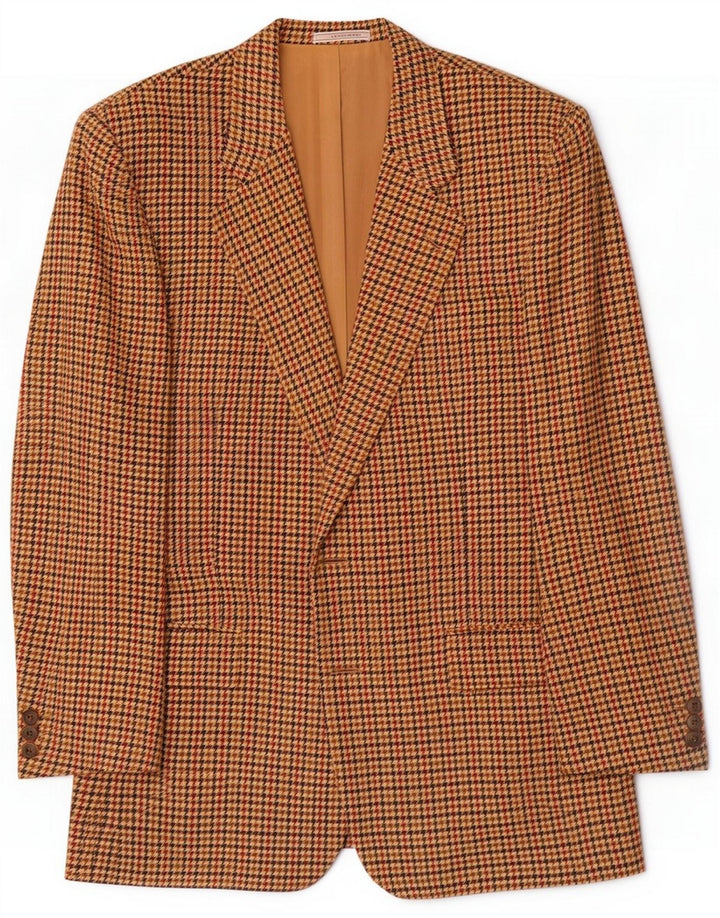 Trussardi Herre Blazer Jacket IT 50 Large Brown Houndstooth Uld