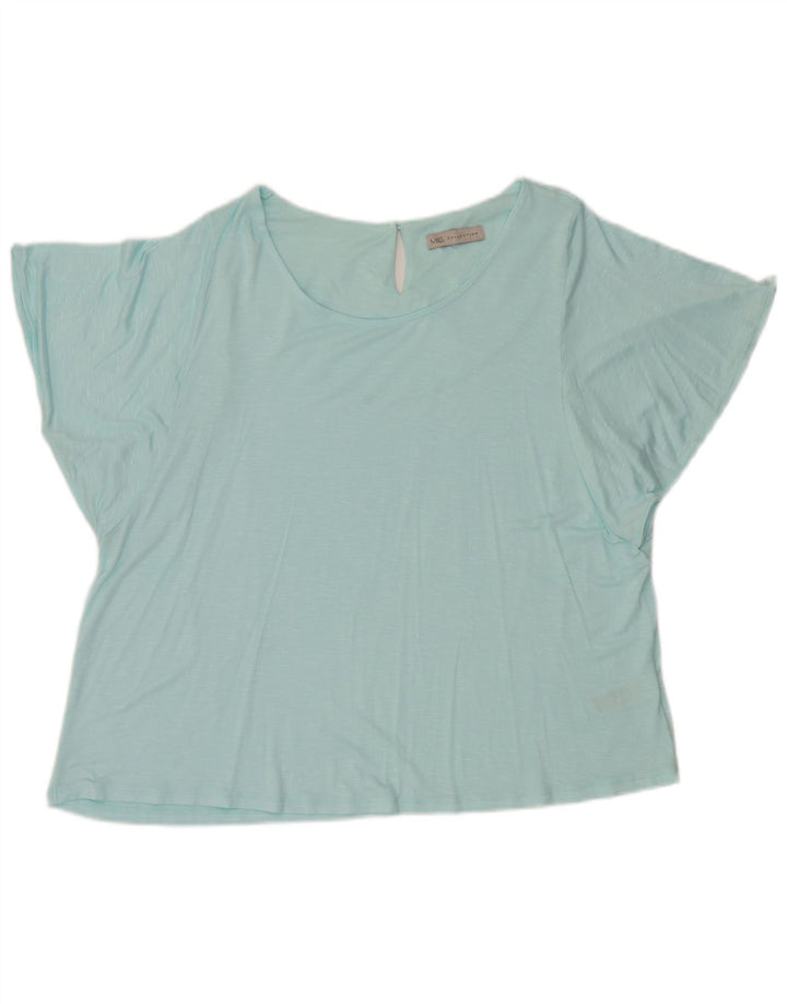 Marks & Spencer Damebluse Top UK 20 2XL Blå Flecked Viscose