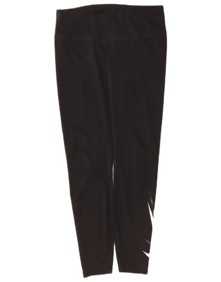 Nike Dame Dri Fit Grafiske Leggings UK 16 Large Black Polyester