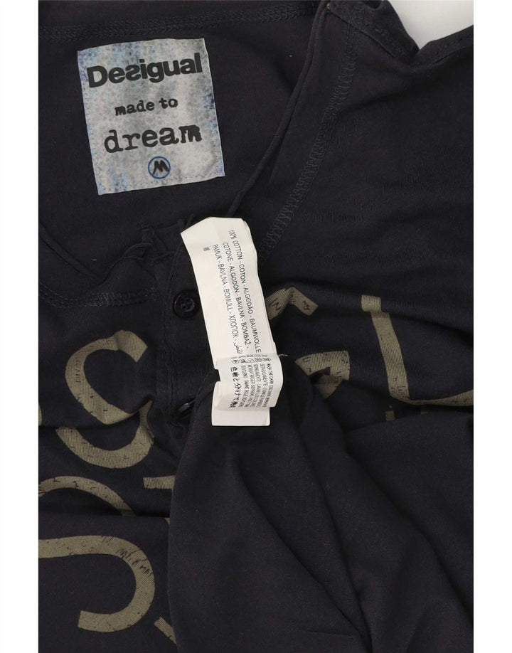 Desigual Herre Grafisk Top Langærmet Medium Navyblå Bomuld