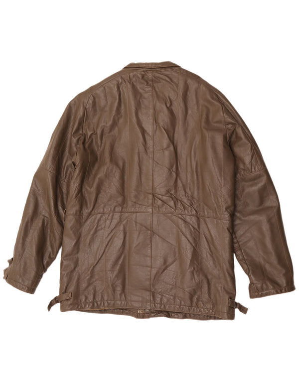 Vintage herre læderjakke IT 54 2XL Brun